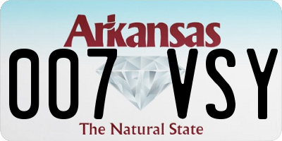 AR license plate 007VSY