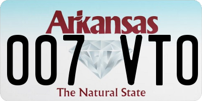 AR license plate 007VTO