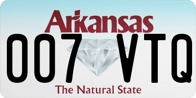 AR license plate 007VTQ