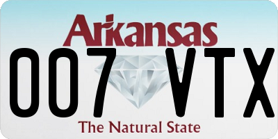 AR license plate 007VTX