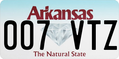 AR license plate 007VTZ