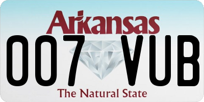 AR license plate 007VUB