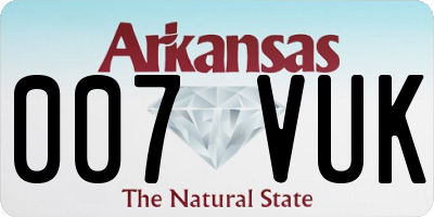 AR license plate 007VUK