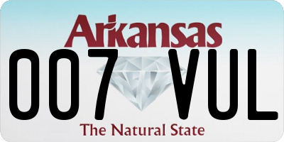 AR license plate 007VUL