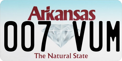AR license plate 007VUM
