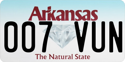 AR license plate 007VUN