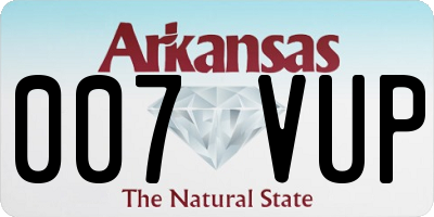 AR license plate 007VUP