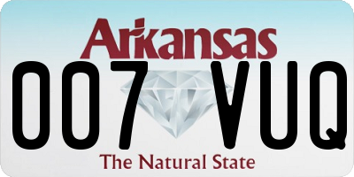 AR license plate 007VUQ
