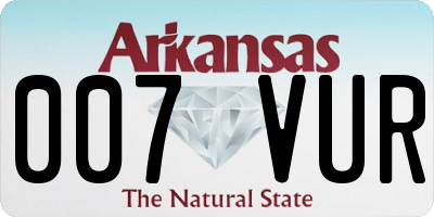 AR license plate 007VUR
