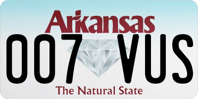 AR license plate 007VUS