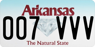 AR license plate 007VVV