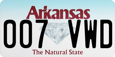 AR license plate 007VWD