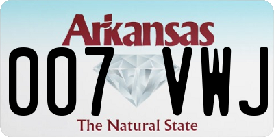 AR license plate 007VWJ
