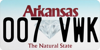 AR license plate 007VWK