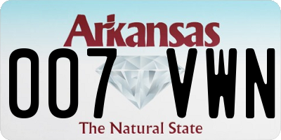 AR license plate 007VWN