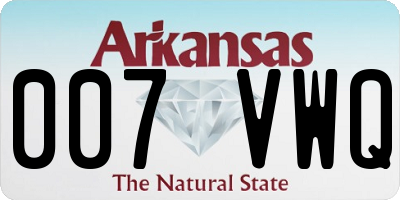 AR license plate 007VWQ
