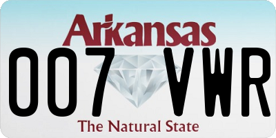 AR license plate 007VWR