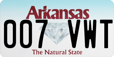 AR license plate 007VWT