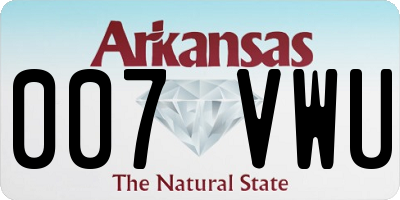 AR license plate 007VWU