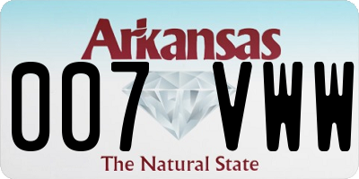 AR license plate 007VWW
