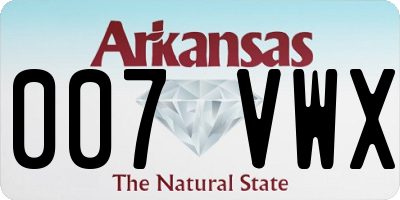 AR license plate 007VWX