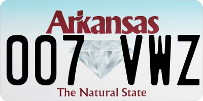 AR license plate 007VWZ