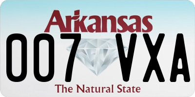 AR license plate 007VXA