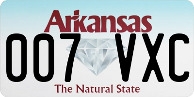 AR license plate 007VXC