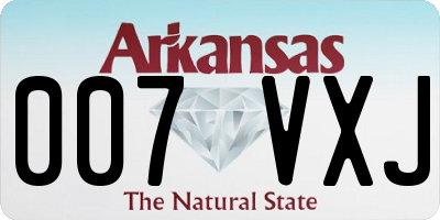AR license plate 007VXJ