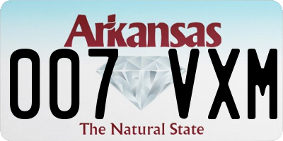 AR license plate 007VXM
