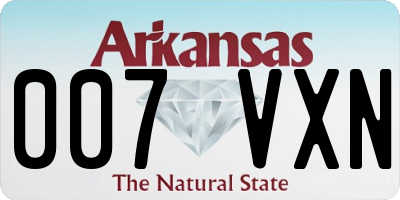 AR license plate 007VXN