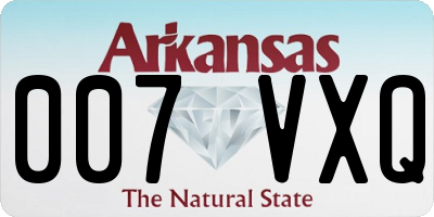 AR license plate 007VXQ