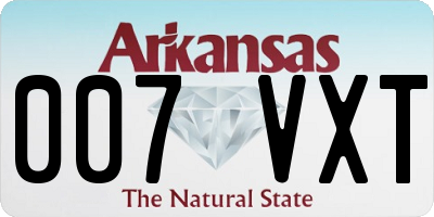 AR license plate 007VXT