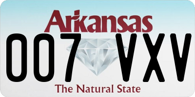 AR license plate 007VXV