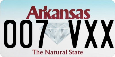 AR license plate 007VXX