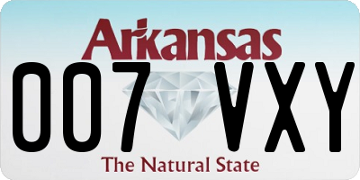 AR license plate 007VXY