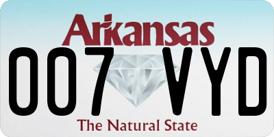 AR license plate 007VYD