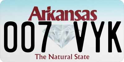 AR license plate 007VYK