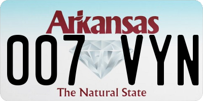 AR license plate 007VYN