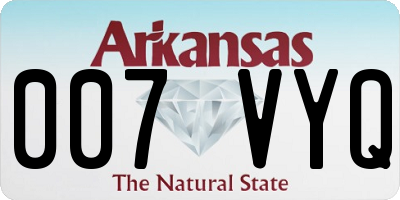 AR license plate 007VYQ