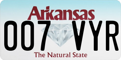 AR license plate 007VYR