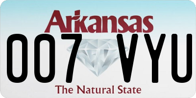 AR license plate 007VYU