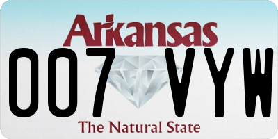 AR license plate 007VYW