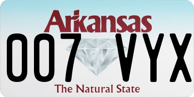 AR license plate 007VYX