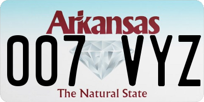 AR license plate 007VYZ