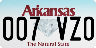 AR license plate 007VZO