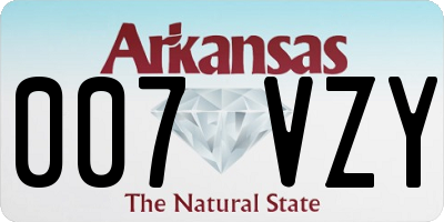 AR license plate 007VZY