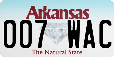 AR license plate 007WAC