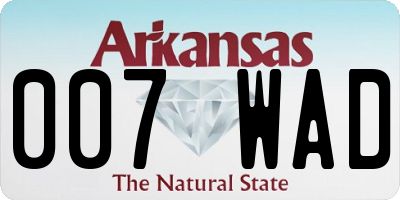 AR license plate 007WAD