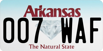 AR license plate 007WAF